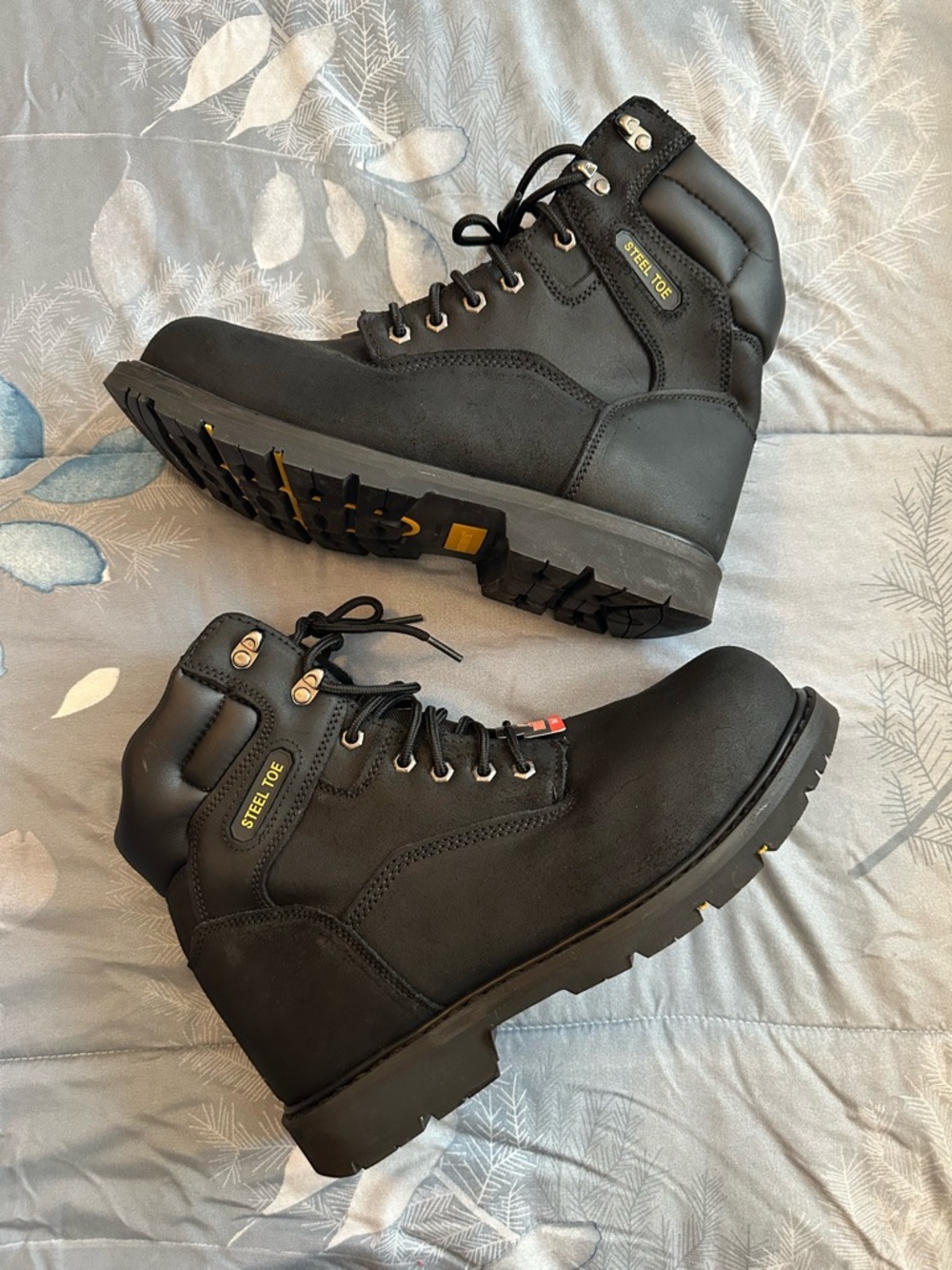 NWOT Men’s Brahma Black Steel-Toe Work Boots Sz 11W  Iron Tough ll